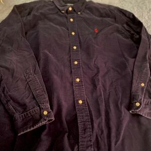 Ralph Lauren Corduroy Vintage Navy Button Down.  Men’s Size Large